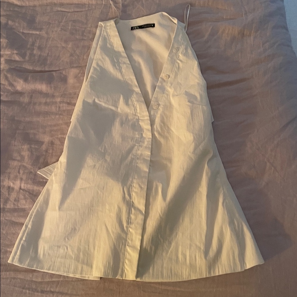 Zara White Sleeveless Top